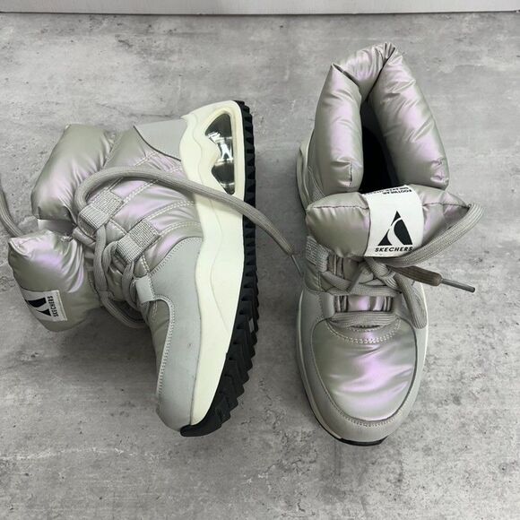 Skechers Uno W 177559 Gray Lace Up Mid Top Snow Boot Sneakers Womens Size 9 - Picture 5 of 10